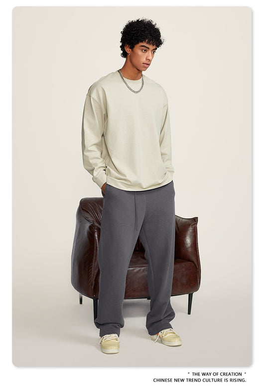 Camiseta Manga Larga Oversize para Hombre - Algodón Puro Otoño Invierno - Image 24