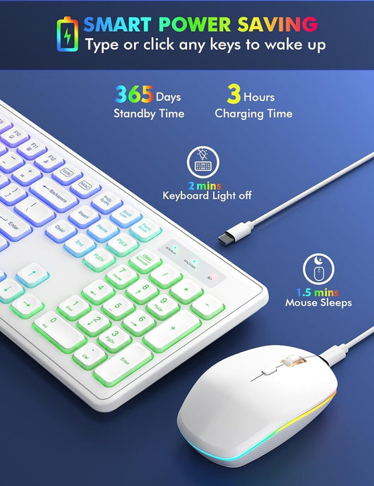 Teclado y Ratón Inalámbricos con Retroiluminación 24g Recargables - Image 22
