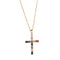 Collar de Cruz Agua Brillante con Circón Multicolor Enchapado