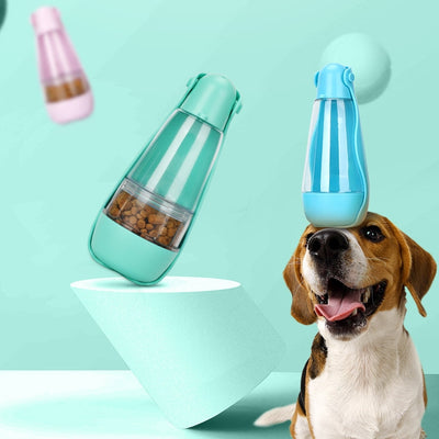 Botella Multifuncional Portátil para Mascotas - Comedero y Bebedero 2 en 1