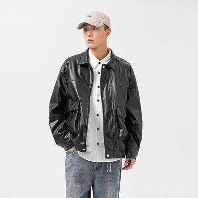 Chaqueta de Trabajo Hombre PU Cuello Alto Corte Amplio - Image 11