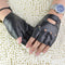 Guantes de Cuero Medio Dedo Ahuecados para Hombre