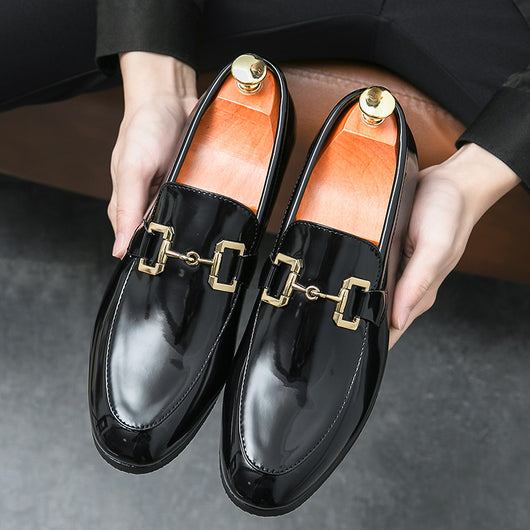 Mocasines Casuales de Cuero Brillante Talla Grande para Hombre - Image 3