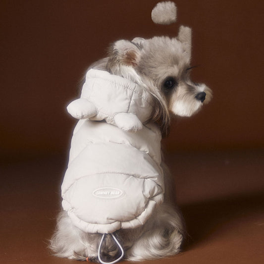 Chaleco Acolchado sin Mangas con Capucha - Diseño Adorable de Schnauzer y Bichón