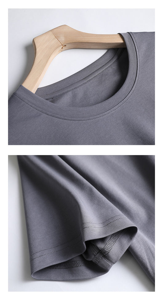 Blusa de Algodón Suelta Cuello Redondo Color Liso para Mujer - Image 13