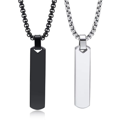 Collar Acero Titanio Pulido 3D para Hombre - Diseño Minimalista y Elegante - Image 3