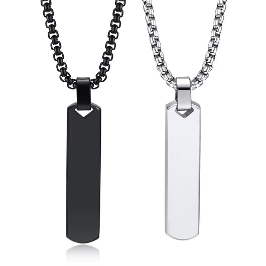 Collar Acero Titanio Pulido 3D para Hombre - Diseño Minimalista y Elegante - Image 3