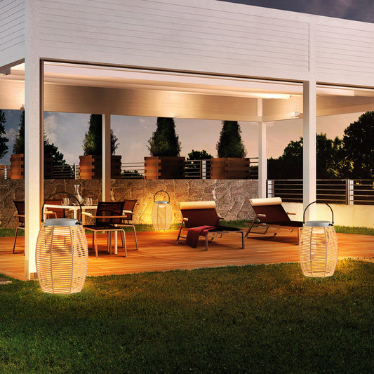 Lámpara Solar de Jardín Tejida Moderna - Iluminación Impermeable para Terrazas y Villas - Image 2