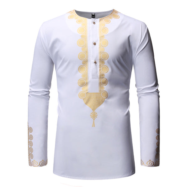 Camisa Casual de Manga Larga con Brillo Metalizado para Hombre - Image 5