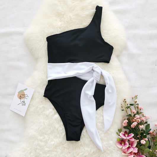 Traje de Baño Asimétrico Estampado Leopardo - Image 5