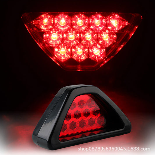 Luz LED Trasera Universal para Auto y Moto - Freno y Advertencia Triangular