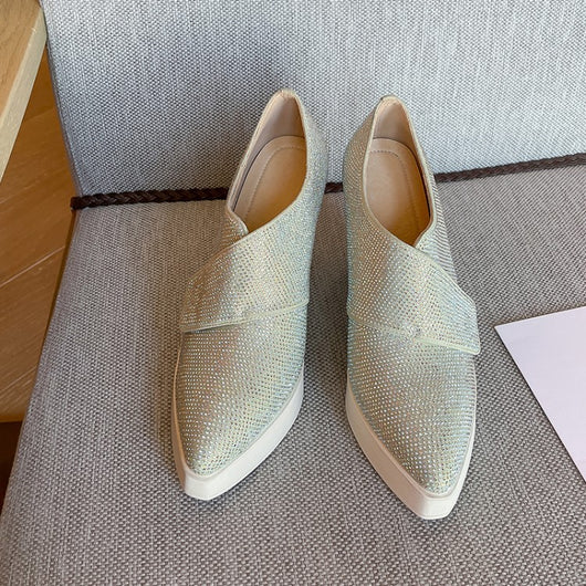 Zapatos de Cuña con Plataforma para Mujer en Azul - Tacón Alto Elegante - Image 4