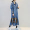 Chaqueta Denim Oversize con Aberturas Laterales