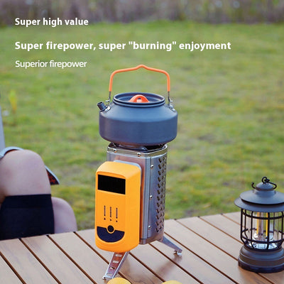 Estufa Portátil de Leña con Generador Térmico para Camping y Asados - Image 2