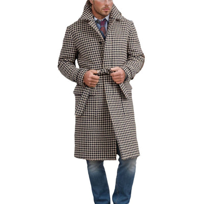 Abrigo de Lana Houndstooth Acolchado para Hombre - Image 5
