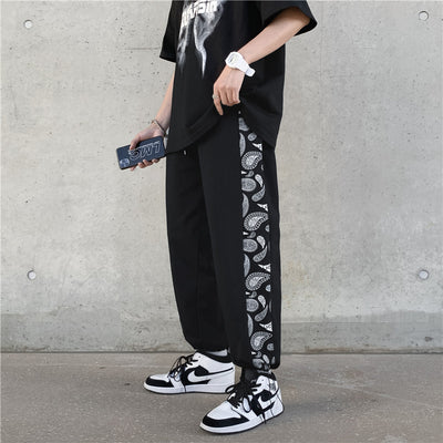 Pantalones Casual Retro Coreanos con Costura Floral y Cintura Ajustable - Image 3