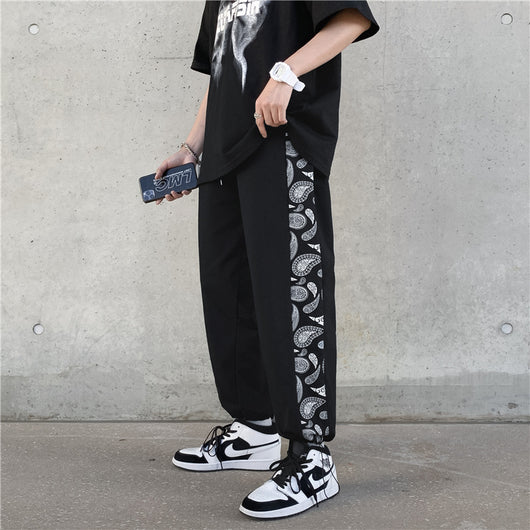Pantalones Casual Retro Coreanos con Costura Floral y Cintura Ajustable - Image 3