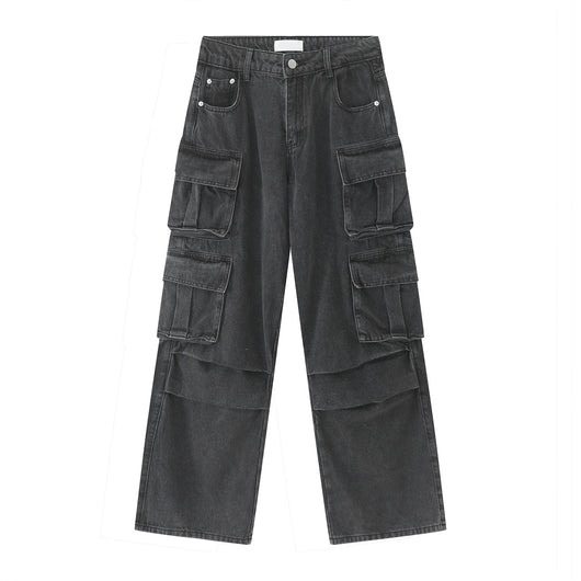 Pantalones Vaqueros Hip Hop Rotos Cintura Ancha con Costuras Decorativas - Image 8