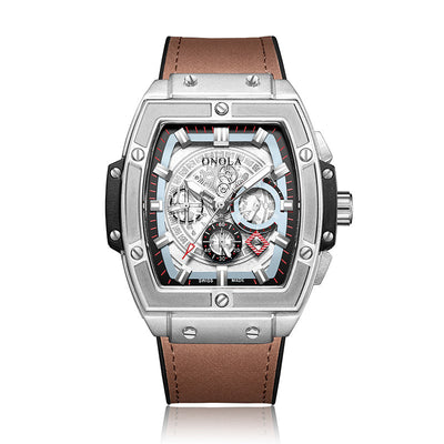 Reloj de Cuarzo Multifuncional Diseño Barril para Hombre - Image 11
