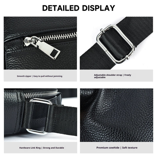 Bolso Bandolera de Cuero Genuino Primera Capa para Hombre - Image 5