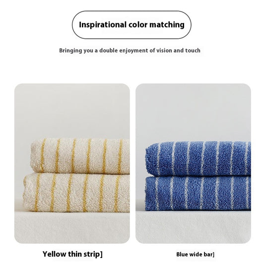 Toalla de Baño Rayada Algodón Puro Dos Colores Súper Absorbente - Image 14