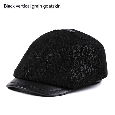 Gorra Boina Vintage Estilo Newsboy Inglés con Piel de Oveja y Visor Octagonal - Image 5