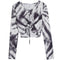 Playera Tie-dye Oversized para Mujer con Cordones y Mangas Largas