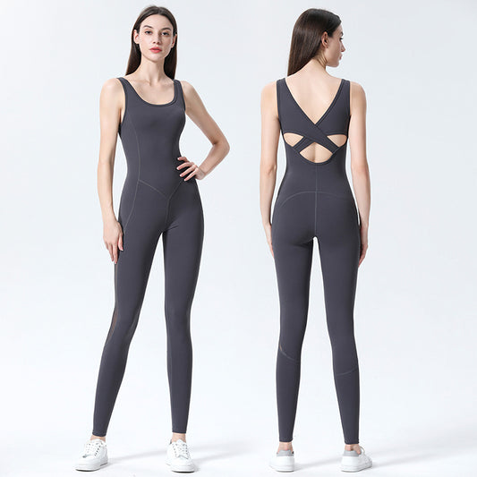 Jumpsuit de Danza con Malla Combinada para Mujer