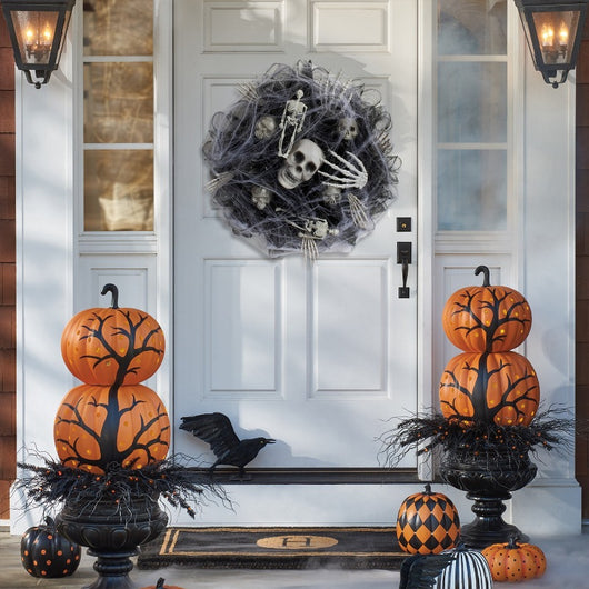 Guirnalda de Calaveras de Malla Negra para Decoración de Halloween - Image 10