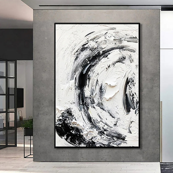 Cuadro Abstracto Moderno Pintura al Óleo Texturizada para Sala de Estar