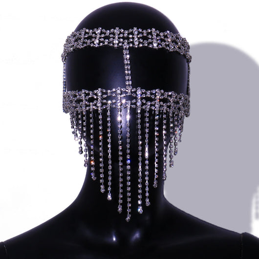 Máscara de Mascarada con Cadena de Garra y Rhinestones para Halloween - Image 12