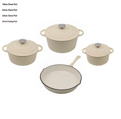 Juego de Cocina de Hierro Esmaltado: Sartén y Olla para Guisos - Image 11
