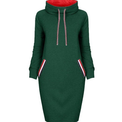 Vestido Largo de Invierno Cuello Alto - Elegancia Casual para Todas las Tallas - Image 10