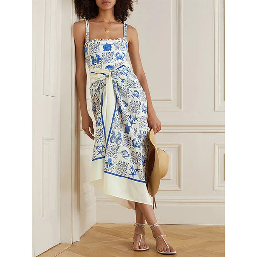 Traje de Baño Estampado Hombros Descubiertos con Tirantes Finos para Mujer - Image 7