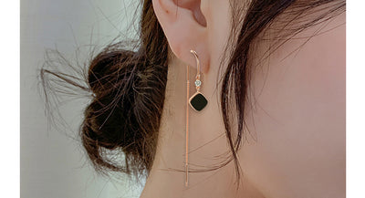 Aretes Cuadrados con Borla en Plata Esterlina para Mujer - Image 7