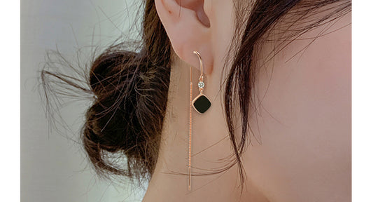 Aretes Cuadrados con Borla en Plata Esterlina para Mujer - Image 7