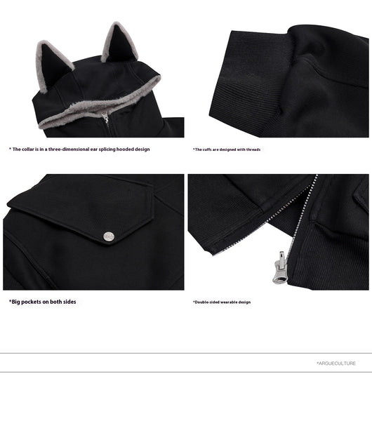 Suéter Hoodie Reversible de Algodón para Parejas - Abrigo de Montaña - Image 12