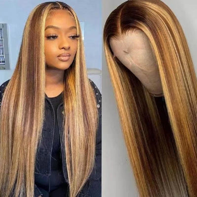 Peluca Frontal de Encaje Ombre Ondas Grandes - Degradado Negro - Image 21