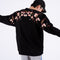 Suéter Oversize para Hombre Cuello Redondo con Bordado en Ciruela