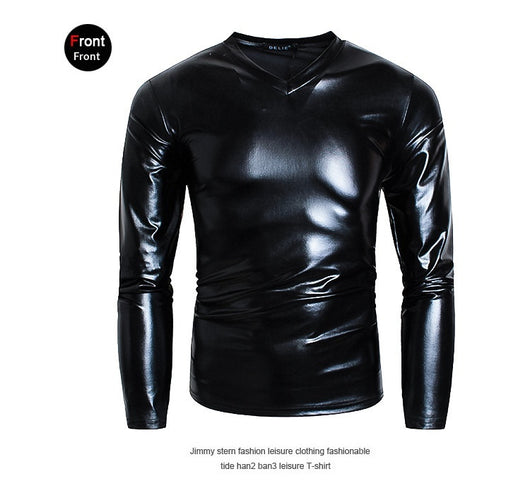 Playera Base V-Neck Brillante de Manga Larga para Hombre - Image 9