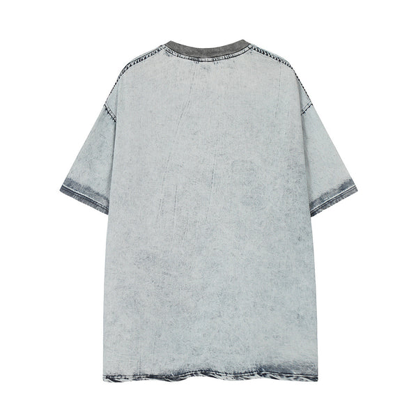 Camisa de Mezclilla Azul Clásica de Manga Corta para Hombre