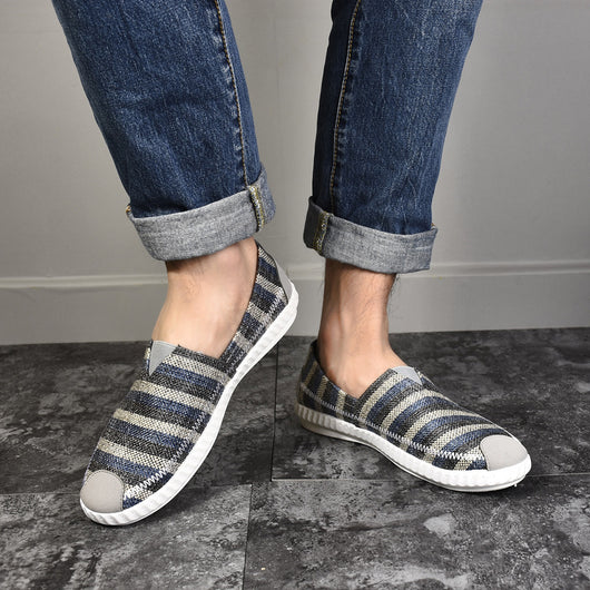 Zapatos de Lona Rayados con Pedal Transpirable para Hombre - Image 5