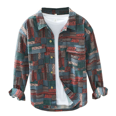 Camisa Suelta Estampada Versátil para Hombre - Diseño Japonés - Image 2