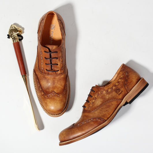 Zapatos de Cuero Retro Brogue para Hombre con Tallado Artesanal - Image 9