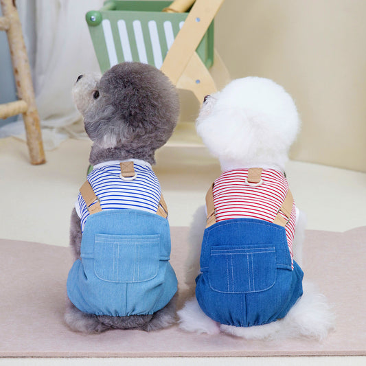 Pantalón Denim de Cuatro Patas para Mascotas con Estilo