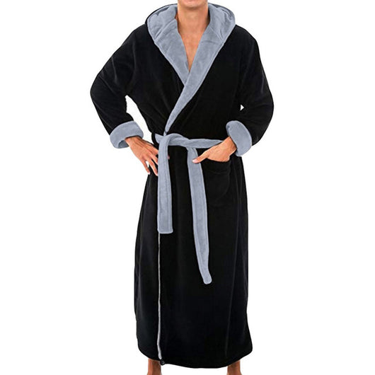 Bata de Baño Hombre Franela con Capucha Acolchada Invierno - Image 7