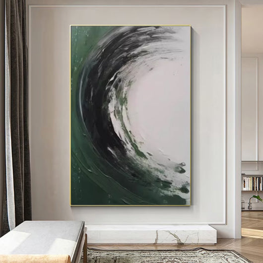 Cuadro Abstracto Moderno en Lienzo - Arte Texturizado Verde para Sala de Estar - Image 7