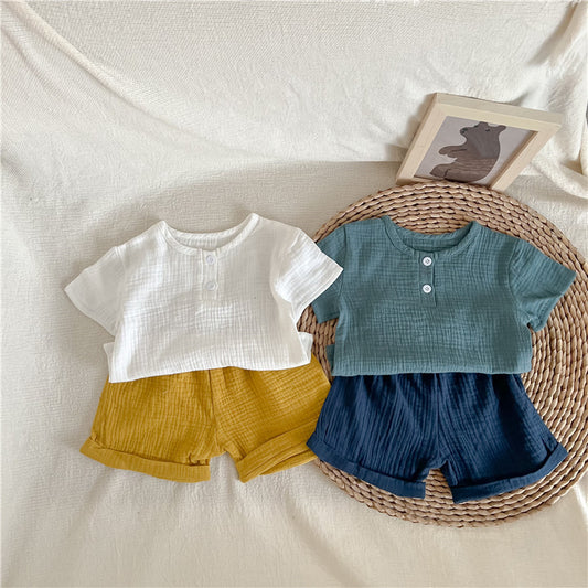 Conjunto de Algodón para Bebé - Playera y Shorts Unisex