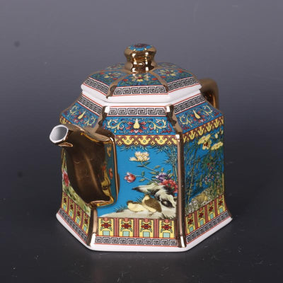 Tetera Decorativa de Porcelana con Flores y Pájaros - Image 7