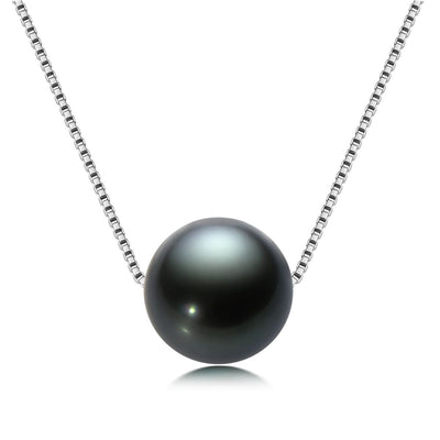 Collar Colgante de Perla Tahitiana Negra Perfecta en Plata S925 - Image 9